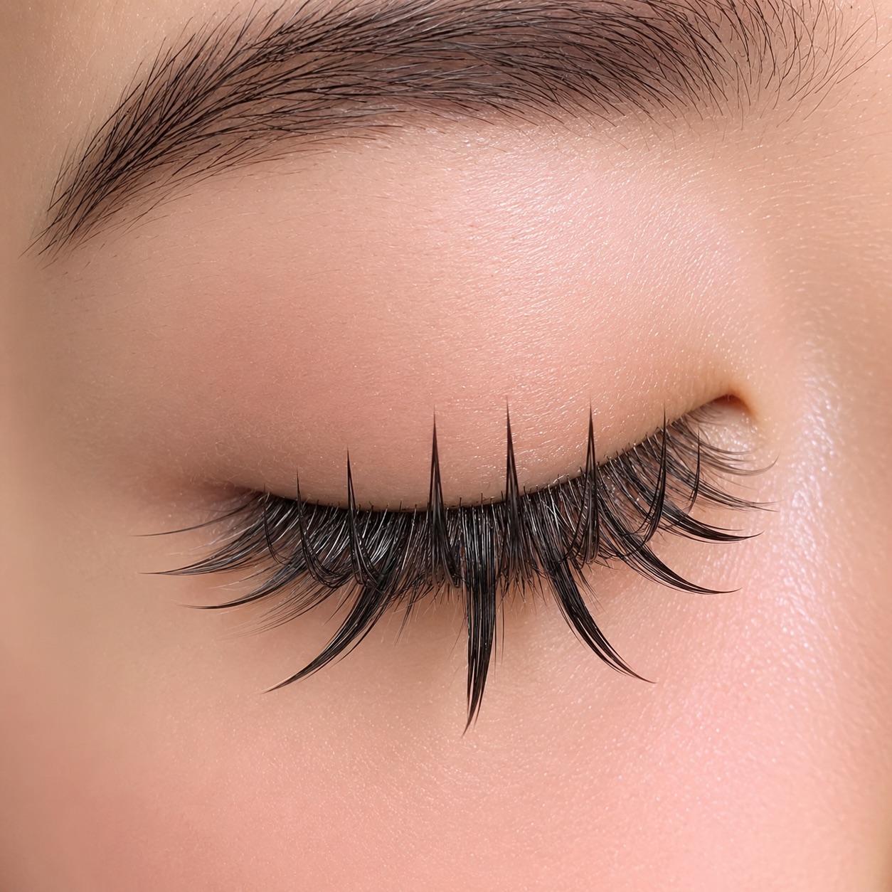 Anime lash mapping with length variation from inner to outer corner