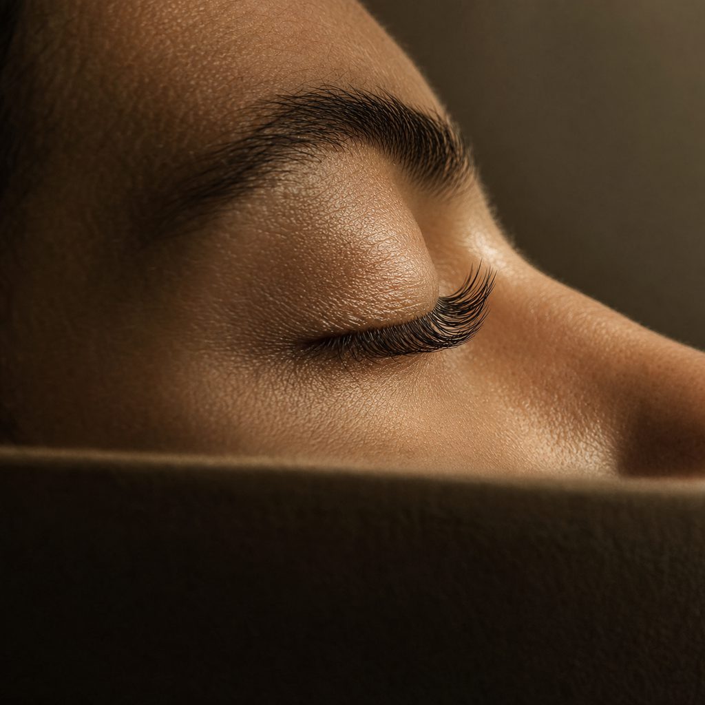 Lifted and curled natural lashes after a lash lift at Fairylady Eyelash in Diamond Bar